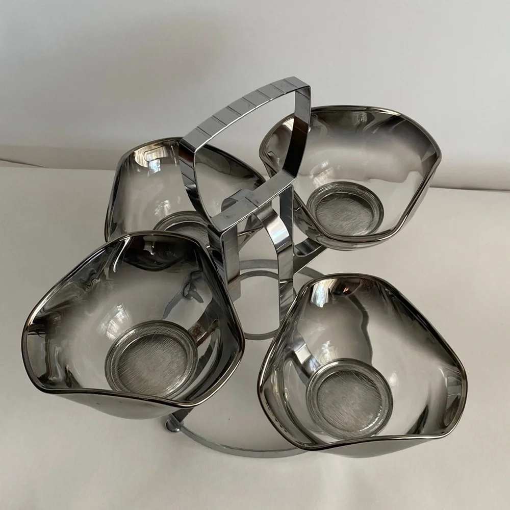 Mid Century Silver Rim Fade Serving Dish. Vintage. - Picture 4 of 7